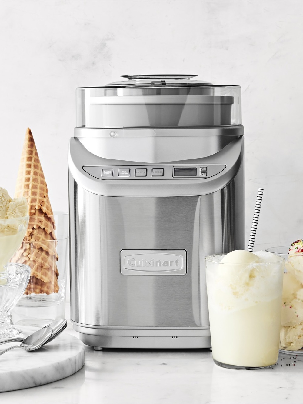 Cuisinart Ice Cream Maker 2 Qt Stainless Steel electric ice cream maker